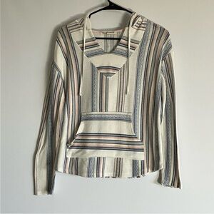 Wallflower Size Large Pullover Knit Hoodie Baja Long Sleeve Multicolor Used